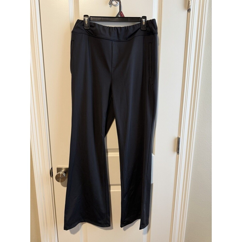 NWT Halara Flex DayStretch Flare Work Pants Women XL Tall Black Zip Pockets